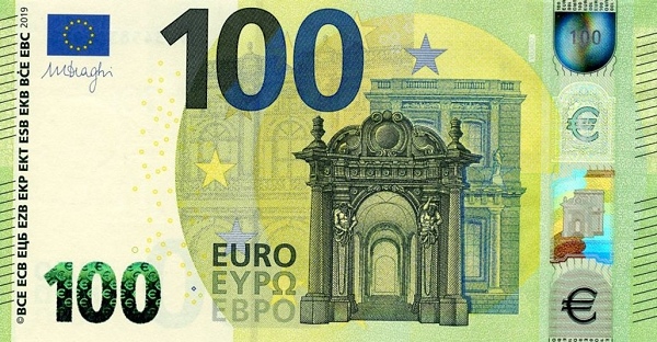 P24UD European Union 100 Euro (2019-Draghi)
